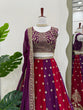 Load image into Gallery viewer, Purple &amp; Maroon Designer Faux Georgette Embroidered Lehenga Choli Set with Dupatta ClothsVilla