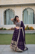Load image into Gallery viewer, Purple Mesmerizing Faux Blooming Lehenga Choli with Dupatta Set ClothsVilla.com