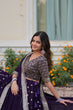 Load image into Gallery viewer, Purple Mesmerizing Faux Blooming Lehenga Choli with Dupatta Set ClothsVilla.com