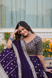 Load image into Gallery viewer, Purple Mesmerizing Faux Blooming Lehenga Choli with Dupatta Set ClothsVilla.com