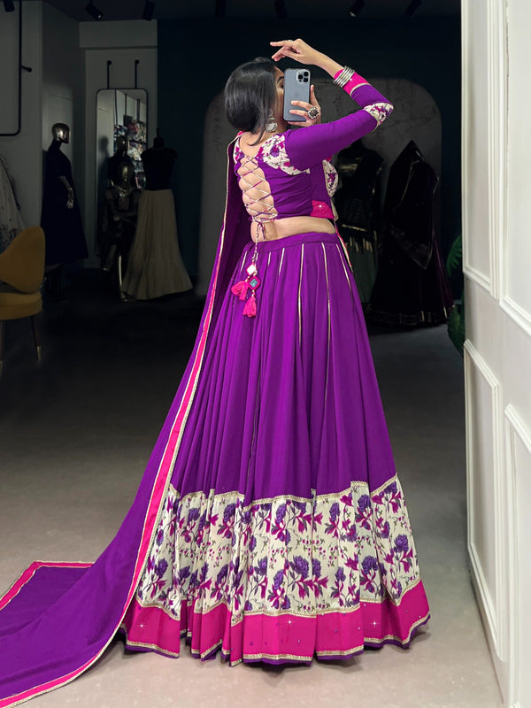 Purple Mirror Charm Ethnic Lehenga Set ClothsVilla