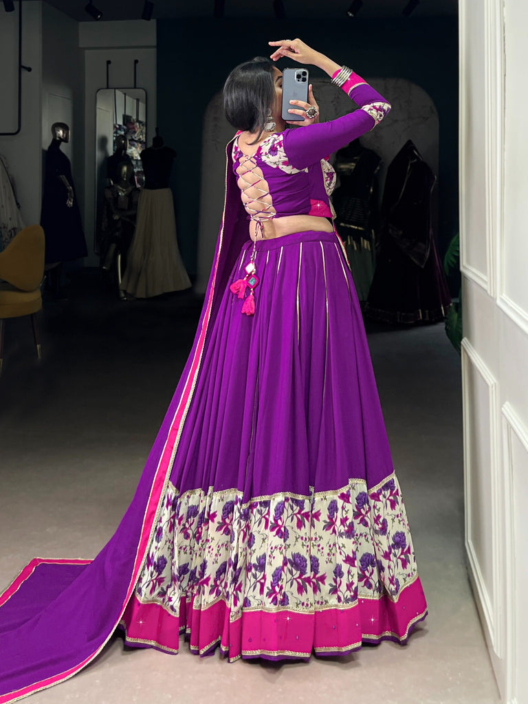 Purple Mirror Charm Ethnic Lehenga Set ClothsVilla