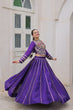 Load image into Gallery viewer, Purple Navratri Special Roman Fabric Lehenga Choli with Kutchi Gamthi &amp; Mirror Work ClothsVilla