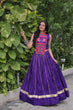 Load image into Gallery viewer, Purple Navratri Special Roman Fabric Lehenga Choli with Kutchi Gamthi &amp; Mirror Work ClothsVilla