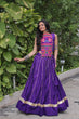 Load image into Gallery viewer, Purple Navratri Special Roman Fabric Lehenga Choli with Kutchi Gamthi &amp; Mirror Work ClothsVilla