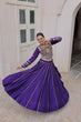 Load image into Gallery viewer, Purple Navratri Special Roman Fabric Lehenga Choli with Kutchi Gamthi &amp; Mirror Work ClothsVilla