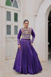 Load image into Gallery viewer, Purple Navratri Special Roman Fabric Lehenga Choli with Kutchi Gamthi &amp; Mirror Work ClothsVilla