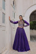 Load image into Gallery viewer, Purple Navratri Special Roman Fabric Lehenga Choli with Kutchi Gamthi &amp; Mirror Work ClothsVilla