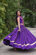 Load image into Gallery viewer, Purple Navratri Special Roman Fabric Lehenga Choli with Kutchi Gamthi &amp; Mirror Work ClothsVilla