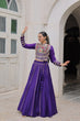 Load image into Gallery viewer, Purple Navratri Special Roman Fabric Lehenga Choli with Kutchi Gamthi &amp; Mirror Work ClothsVilla