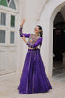 Load image into Gallery viewer, Purple Navratri Special Roman Fabric Lehenga Choli with Kutchi Gamthi &amp; Mirror Work ClothsVilla