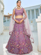 Load image into Gallery viewer, Purple net with Coding &amp; Zarkan embroidery Semi-Stitched Lehenga choli &amp; Dupatta ClothsVilla