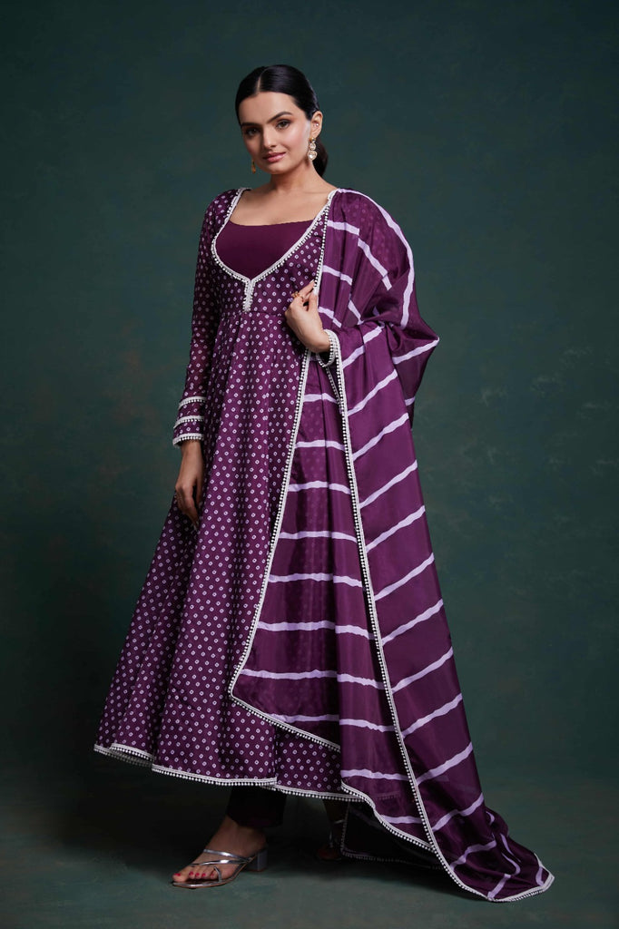 Purple Organza Dress with Charming Prints – Ready to Wear ClothsVilla