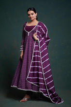 Load image into Gallery viewer, Purple Organza Dress with Charming Prints – Ready to Wear ClothsVilla