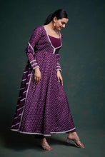 Load image into Gallery viewer, Purple Organza Dress with Charming Prints – Ready to Wear ClothsVilla