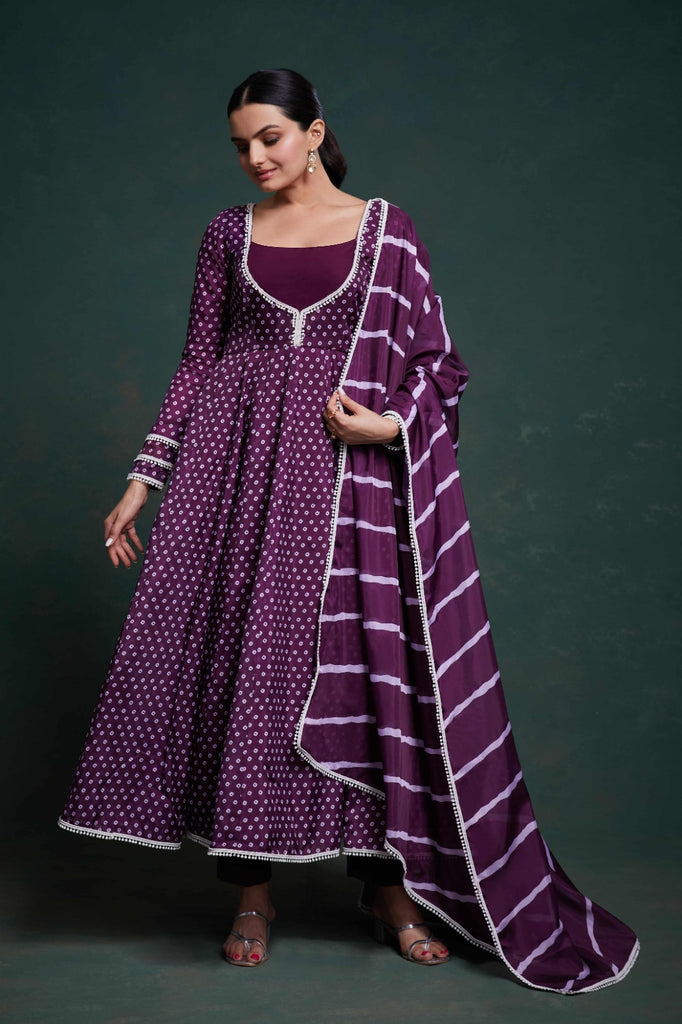 Purple Organza Dress with Charming Prints – Ready to Wear ClothsVilla