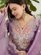 Load image into Gallery viewer, Purple Organza Embroidered Palazzo Set ClothsVilla