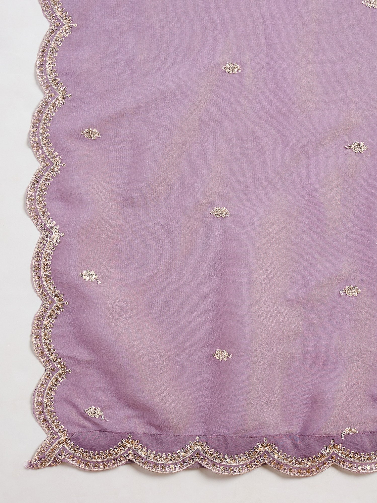 Purple Organza Embroidered Palazzo Set ClothsVilla