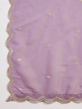 Purple Organza Embroidered Palazzo Set ClothsVilla