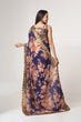 Load image into Gallery viewer, Purple Organza Saree with Sequin Embroidery and Digital Print ClothsVilla