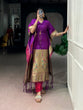 Load image into Gallery viewer, Purple Paithani Zari Weaving Kaftan ClothsVilla