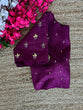 Load image into Gallery viewer, Purple Pearl-Embellished german silk Blouse with Handcrafted Golden Work ClothsVilla