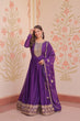 Load image into Gallery viewer, Purple Elegant Star Georgette Gown with Zari &amp; Sequins Embroidery and Designer Dupatta ClothsVilla