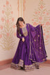 Load image into Gallery viewer, Purple Elegant Star Georgette Gown with Zari &amp; Sequins Embroidery and Designer Dupatta ClothsVilla