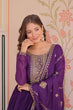 Load image into Gallery viewer, Purple Elegant Star Georgette Gown with Zari &amp; Sequins Embroidery and Designer Dupatta ClothsVilla