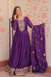 Load image into Gallery viewer, Purple Elegant Star Georgette Gown with Zari &amp; Sequins Embroidery and Designer Dupatta ClothsVilla
