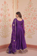 Load image into Gallery viewer, Purple Elegant Star Georgette Gown with Zari &amp; Sequins Embroidery and Designer Dupatta ClothsVilla