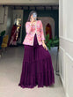 Load image into Gallery viewer, Purple Position Print Comfort Kurta Set with Palazzo Pants and Dupatta ClothsVilla