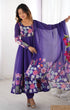 Load image into Gallery viewer, Purple Premium Bandhej Chiffon Anarkali Set ClothsVilla