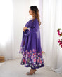 Load image into Gallery viewer, Purple Premium Bandhej Chiffon Anarkali Set ClothsVilla