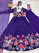 Load image into Gallery viewer, Purple Premium Bandhej Chiffon Anarkali Set ClothsVilla