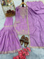 Purple Premium Designer Party Wear Chinon Silk Top, Plazzo & Dupatta Set Clothsvilla