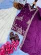 Load image into Gallery viewer, Purple Premium Designer Party Wear Heavy Chinon Silk Top, Palazzo &amp; Dupatta Set