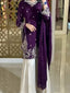 Purple Premium Designer Party Wear Heavy Chinon Silk Top, Palazzo & Dupatta Set