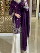 Load image into Gallery viewer, Purple Premium Designer Party Wear Heavy Chinon Silk Top, Palazzo &amp; Dupatta Set