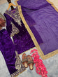 Load image into Gallery viewer, Purple  Premium Designer Party Wear Velvet Top, Palazzo &amp; Dupatta Set Clothsvilla