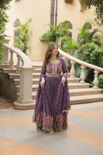 Load image into Gallery viewer, Purple Premium Designer Ready-to-Wear Top-Sharara-Dupatta Collection Clothsvilla