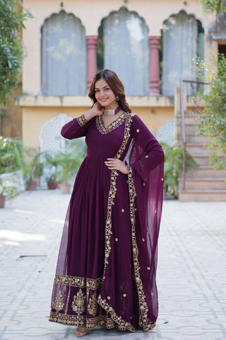 Purple Premium Designer Readymade Gown