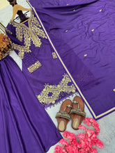 Load image into Gallery viewer, Purple Premium Designer Readymade Top, Palazzo &amp; Dupatta Collection Elegant Party Wear in Chinon Silk Clothsvilla