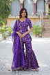 Load image into Gallery viewer, Purple Premium Designer Readymade Top-Sharara-Dupatta Collection