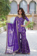 Load image into Gallery viewer, Purple Premium Designer Readymade Top-Sharara-Dupatta Collection
