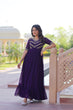 Load image into Gallery viewer, Purple Premium Faux Blooming Frill Gown with Sequins, Multithread &amp; Beads Embroidery ClothsVilla