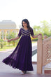 Load image into Gallery viewer, Purple Premium Faux Blooming Frill Gown with Sequins, Multithread &amp; Beads Embroidery ClothsVilla