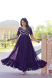 Load image into Gallery viewer, Purple Premium Faux Blooming Frill Gown with Sequins, Multithread &amp; Beads Embroidery ClothsVilla