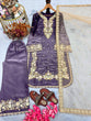 Load image into Gallery viewer, Purple Premium Jimmy Choo Embroidered Palazzo Set with Dupatta ClothsVilla