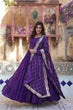Load image into Gallery viewer, Purple Premium Readymade Elegant Flair Gown with Designer Dupatta